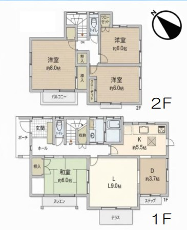 狭山市柏原　中古戸建の間取り