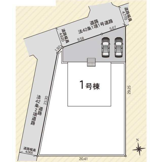 猿島郡五霞町大字小手指の新築一戸建の区画図| 