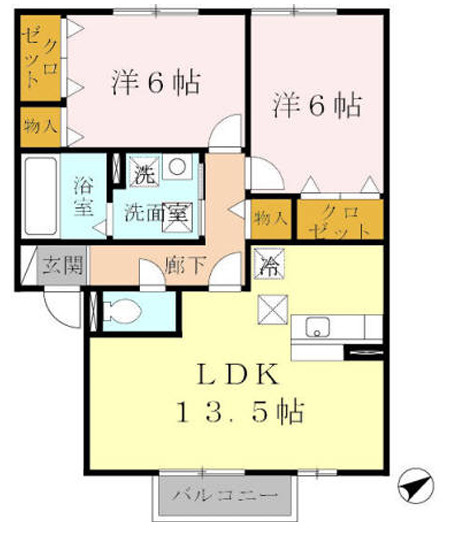 グランモア航　Ａ棟の間取り