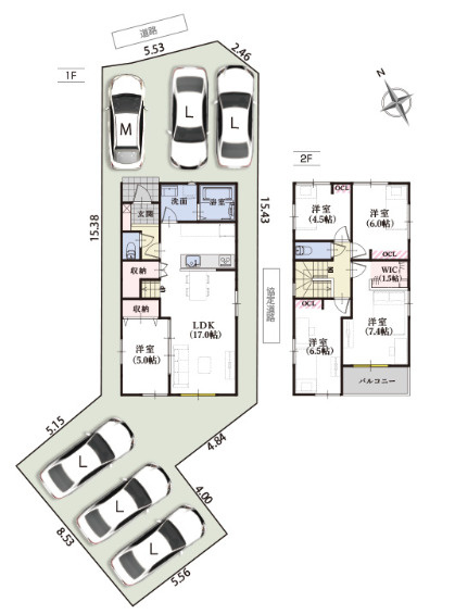 売土地　富士市今泉の土地図＋建物プラン例