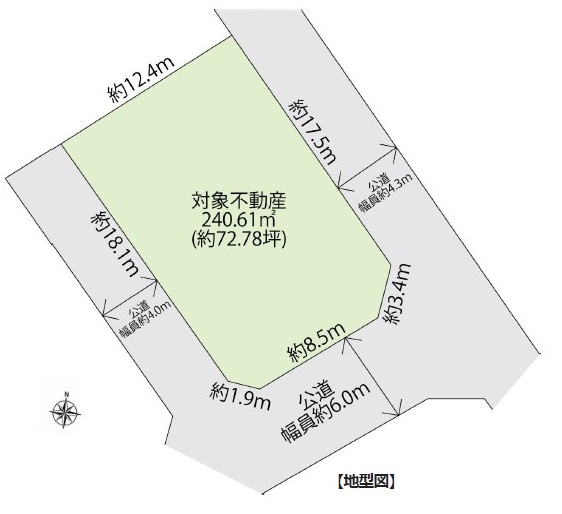 坂戸市鶴舞売地の土地図