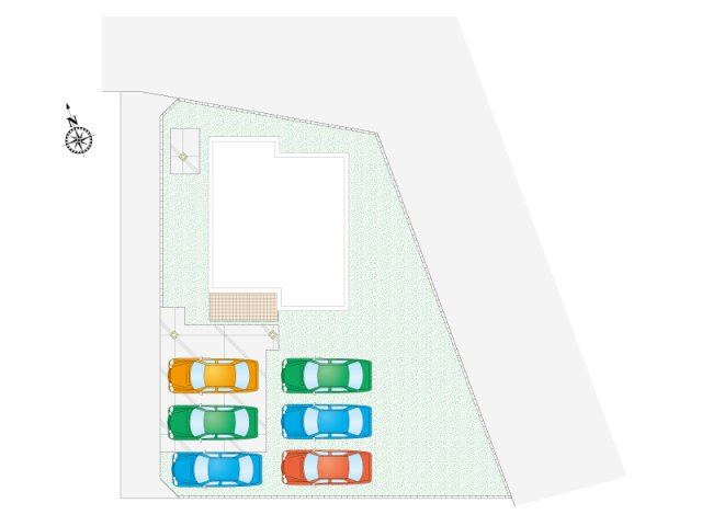 2号棟　敷地面積329.38㎡（99.63坪）99坪の広い土地です！ガーデニングや家庭菜園、ドッグラン等色々できます！駐車スペースは最大6台可！急な来客も心配いらずです！