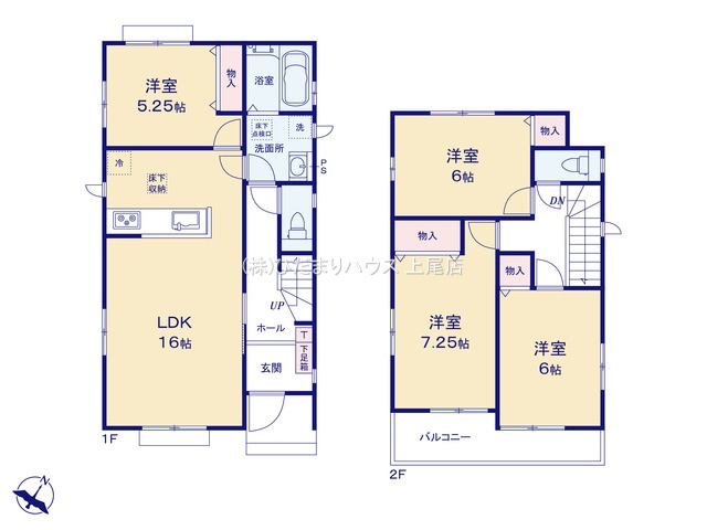 第18上尾上　新築戸建　ハートフルAの間取り|4LDK