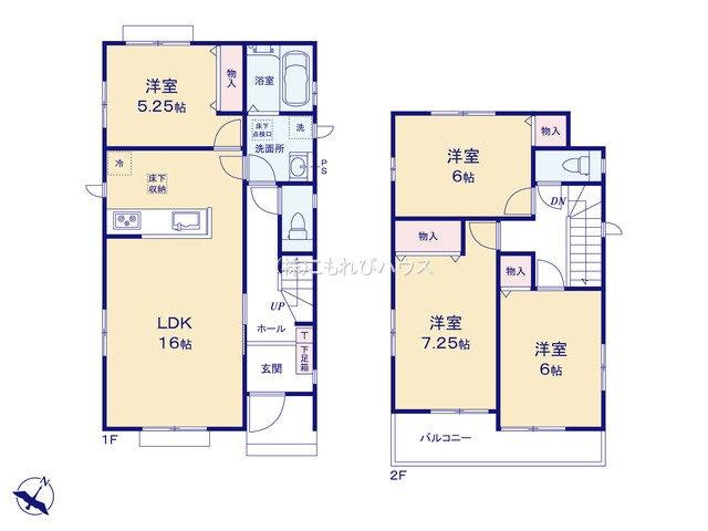 第18上尾市上　新築一戸建て　ハートフルタウン　Aの間取り|【全2棟・A号棟】第18上尾市上　新築一戸建て　ハートフルタウン　A・4LDK・土地面積153.92m2・建物面積95.63m2