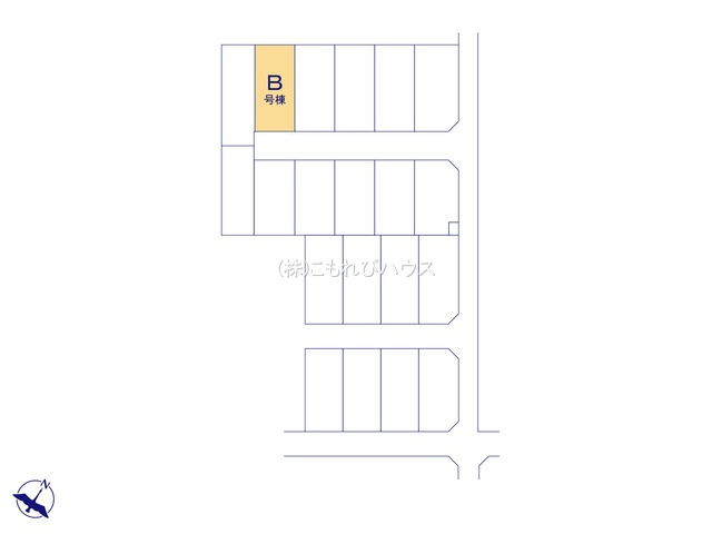 第18上尾市上　新築一戸建て　ハートフルタウン　Bの区画図|B号棟
