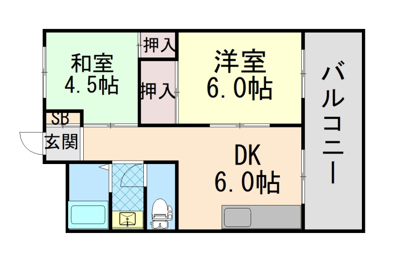 六甲道レクランの間取り