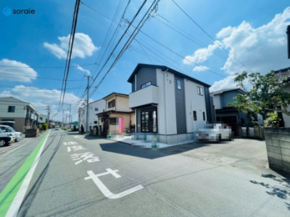 川越市小仙波町3期　全1棟　新築戸建の前面道路含む現地写真|4月6日撮影