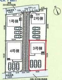 【区画図】伊勢崎市田部井町第9新築住宅3号棟