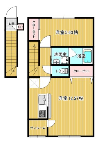 クレアージュ江陽Aの間取り