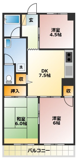 【間取り】 | パークハイツ岡野