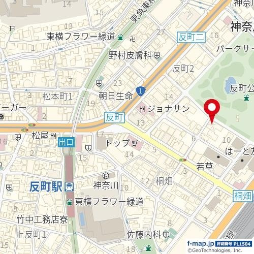 プラウド横浜反町公園の地図