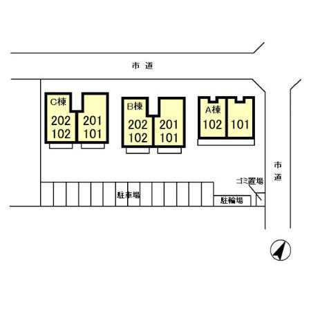 リビングタウン南花島 Ｃの区画図