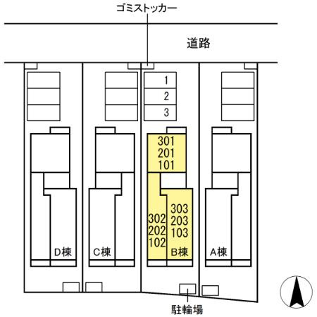 セレスティア助光　B棟の区画図