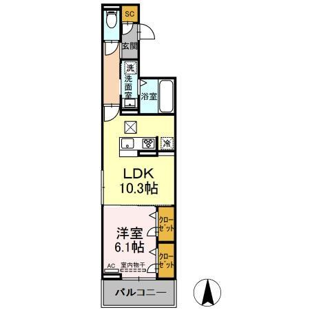 セレスティア助光　B棟の間取り
