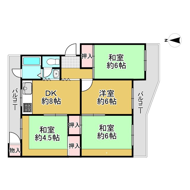 南円明寺ヶ丘団地3棟の間取り|1階部分のお住まい！お好きにリフォーム可能です！