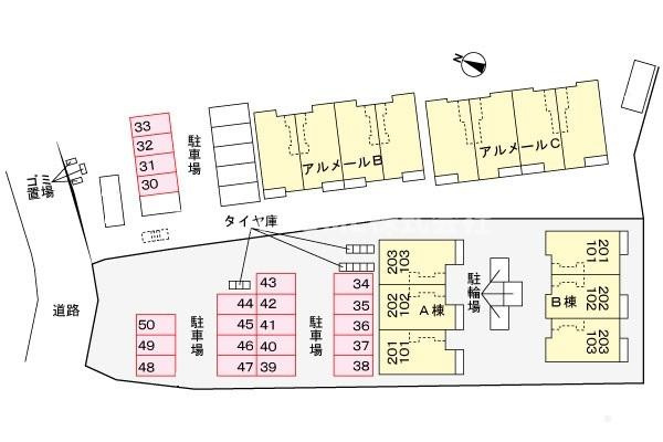 アボンデーレ　Bの区画図