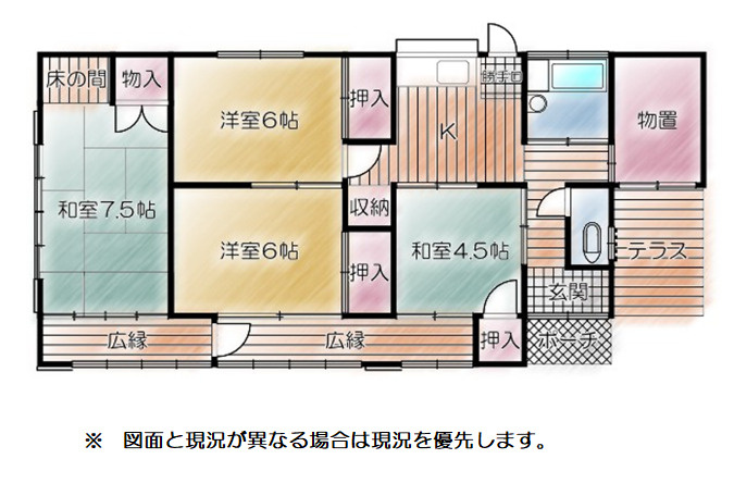 売中古戸建　富士市大淵の間取り|間取りです。