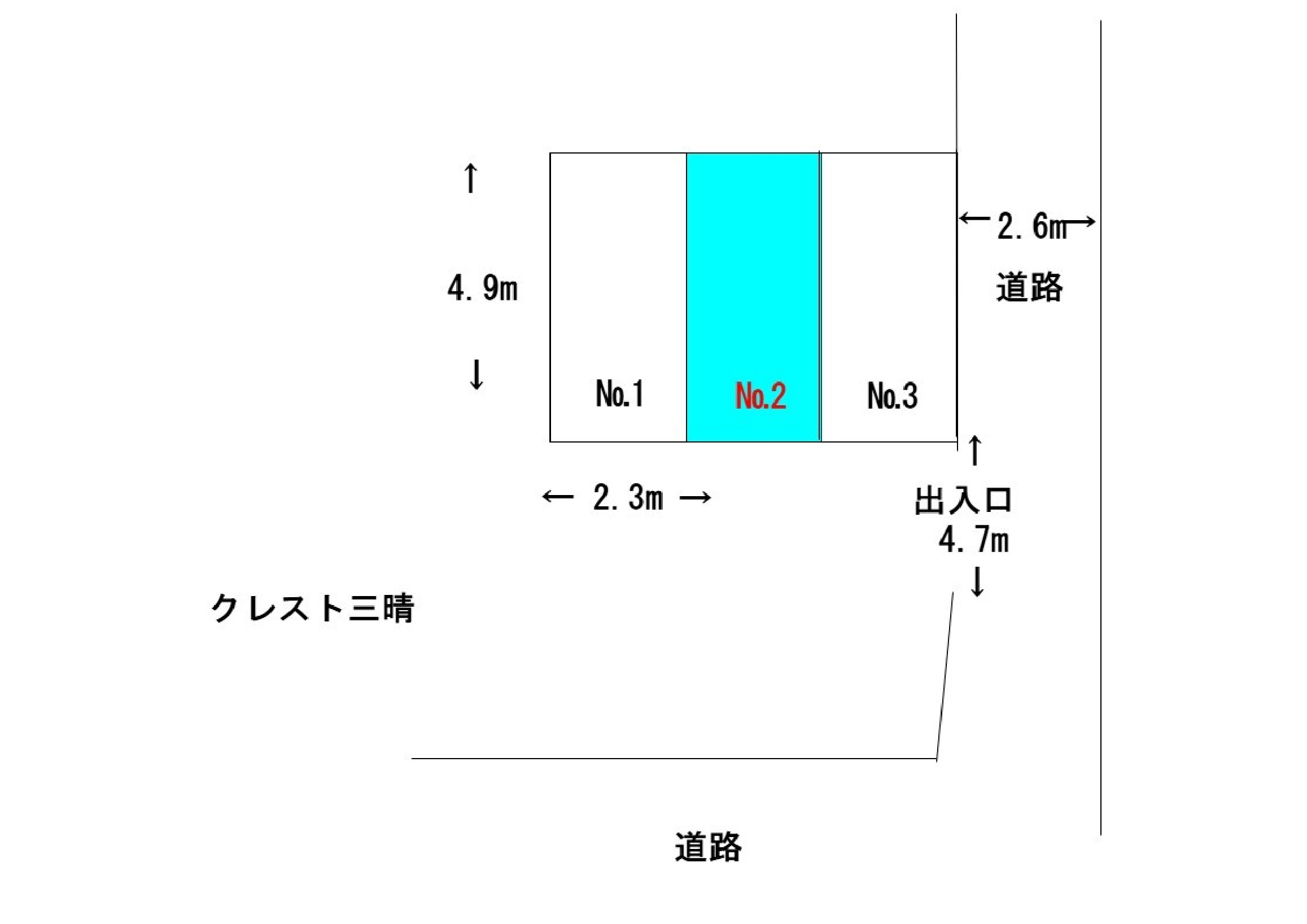 クレスト三晴駐車場の区画図