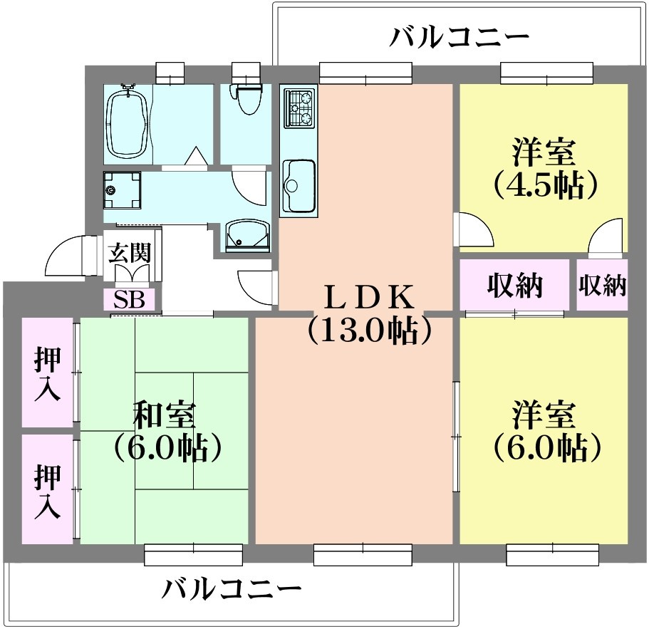 ひよどり台7団地33号棟の間取り