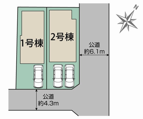 【区画図】 | 【仲介手数料０円】相模原市南区相模台6丁目　新築一戸建て　全2棟 | 相模原市南区相模台6丁目　新築一戸建て　全2棟