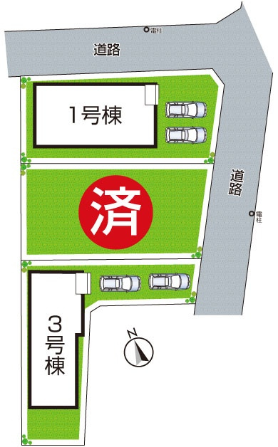 加古郡播磨町二子　25-1期　新築一戸建ての区画図|全２区画