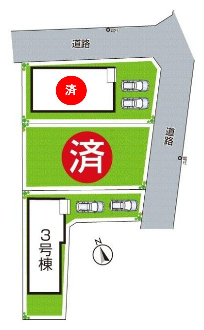 加古郡播磨町二子　25-1期　新築一戸建ての区画図|全２区画