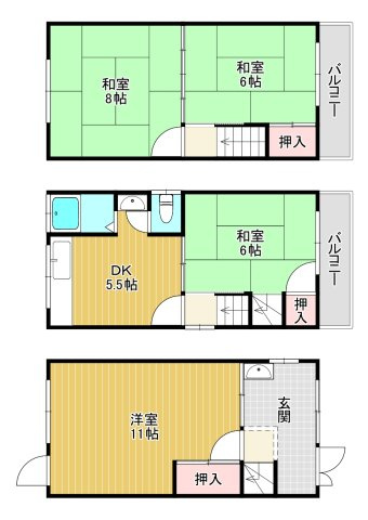 【間取り】 | 貸家(諏訪1丁目10-5)