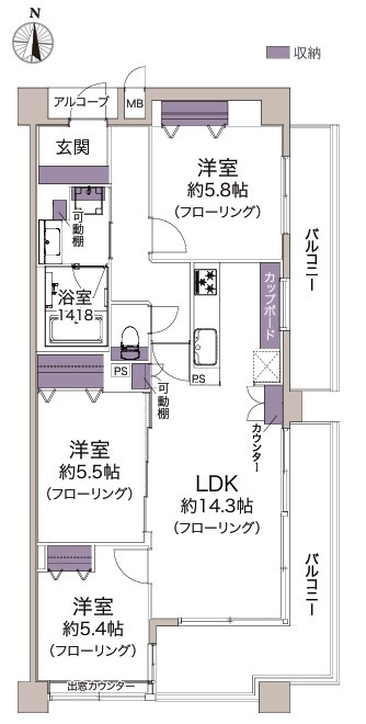 ファミ―ルグラン錦町の間取り