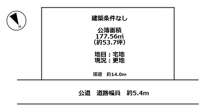 長浜市小野寺町53坪売地の土地図