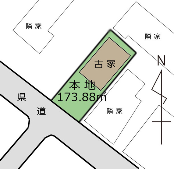 【土地図】 | 東金市田間　古家付き土地