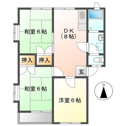 コーポ金子B棟の間取り