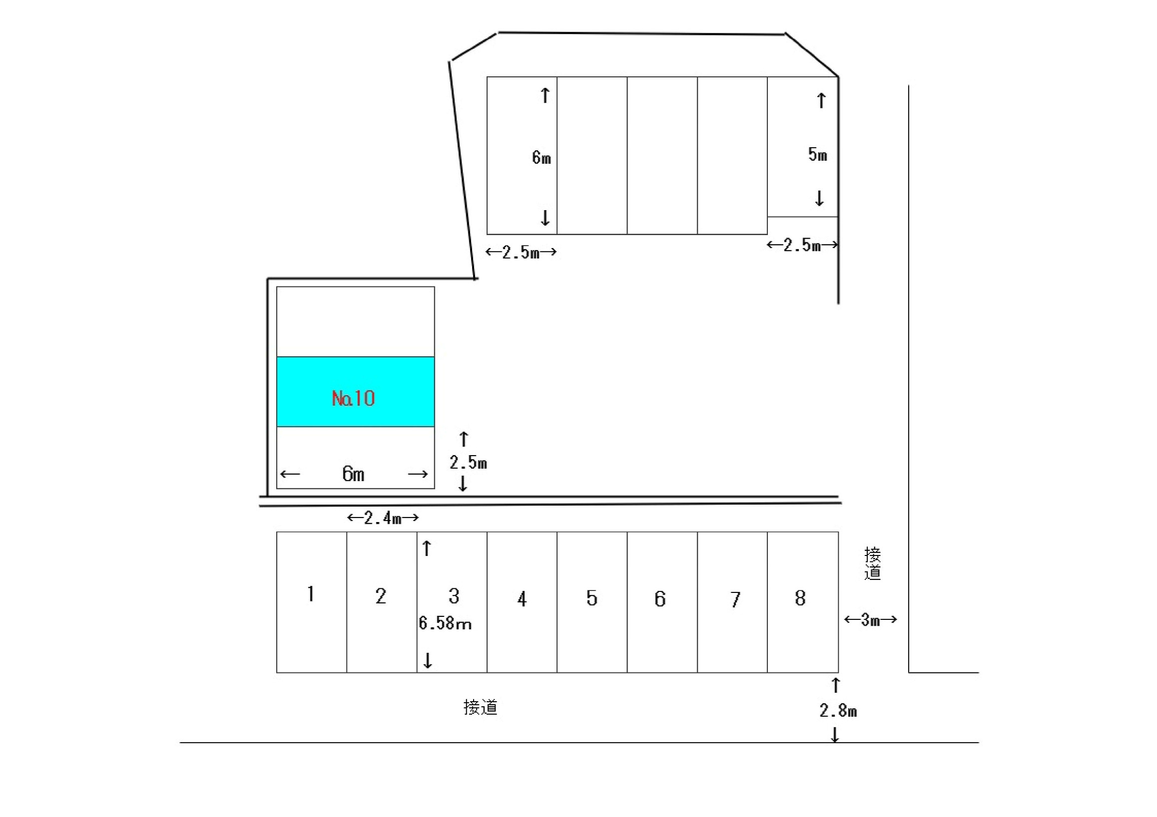 富田Y駐車場　第一の区画図