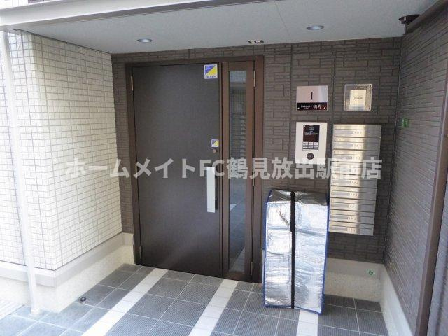 大阪市城東区鴫野東２丁目のハイツのエントランス