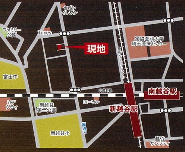 【２号棟】越谷市南越谷新築戸建ての地図