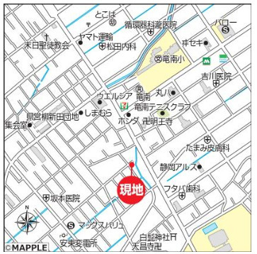 売新築戸建　静岡市葵区上足洗３丁目の地図