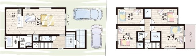 明石市大久保町八木　第18期　新築一戸建ての間取り|1号棟