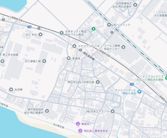 明石市大久保町八木　第18期　新築一戸建ての地図