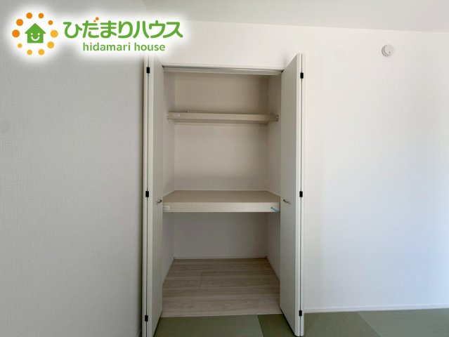 郡山市安積町長久保三丁目　新築戸建　1号棟の収納|"和室にも大容量のクローゼット完備！
お布団やお子様のおもちゃなどがスッキリ収納できますね(^^♪"