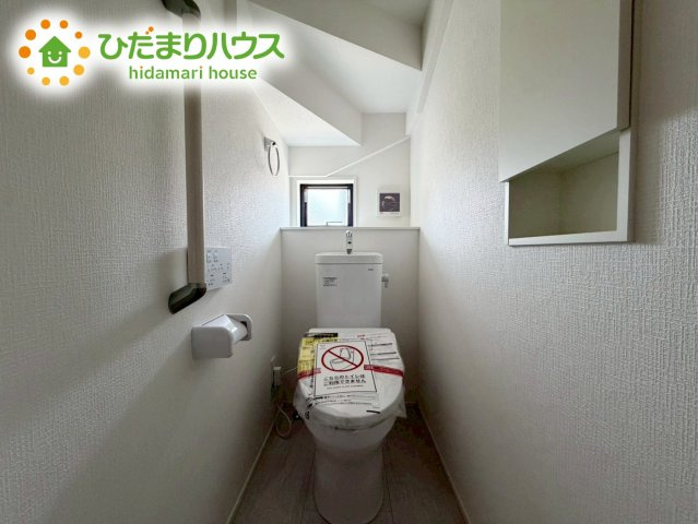 郡山市安積町長久保三丁目　新築戸建　1号棟のトイレ|トイレは1F、2F共に完備！取り合いになることがありませんね(^^)/