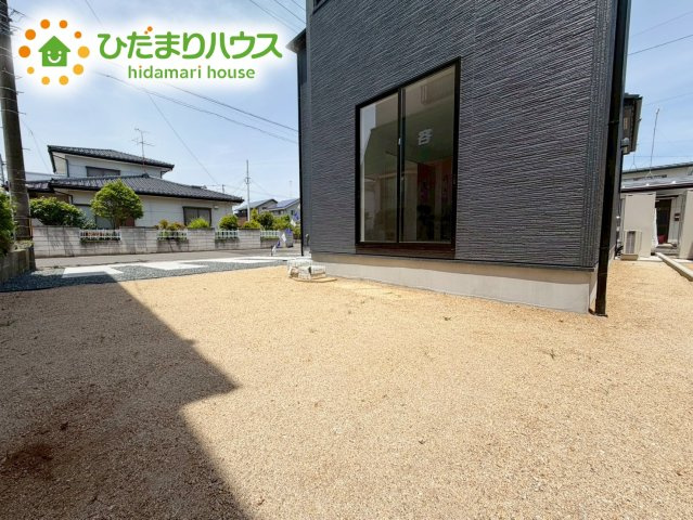 郡山市安積町長久保三丁目　新築戸建　1号棟の庭|家族みんなで広～いお庭でバーベキューが楽しめます(^^♪
