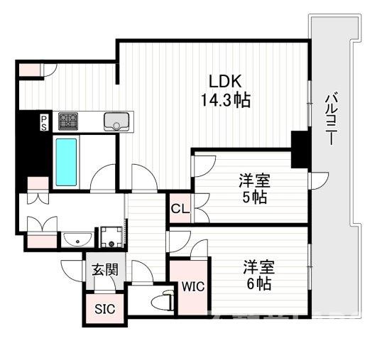 シエリアタワー大阪堀江の間取り