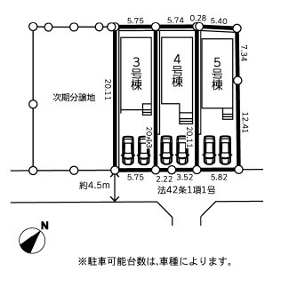 藤沢市善行坂2丁目５号棟の区画図