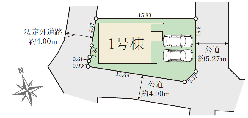 高砂市曽根町１期（全1棟）1号棟の区画図