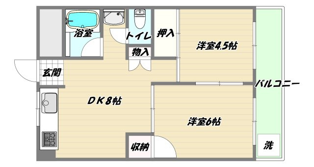 大阪市東淀川区柴島３丁目の賃貸マンションの間取り