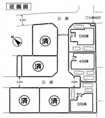 【仲介手数料０円】愛川町中津　新築一戸建て　全7区画の区画図|愛川町中津　新築一戸建て　全7区画