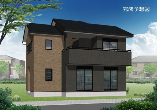 【外観】 | 【仲介手数料０円】愛川町中津　新築一戸建て　全7区画 | 5号棟外観パース　愛川町中津　新築一戸建て　全7区画