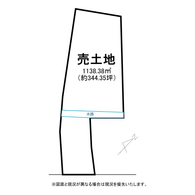 栗東市岡　建築条件無し売土地の土地図
