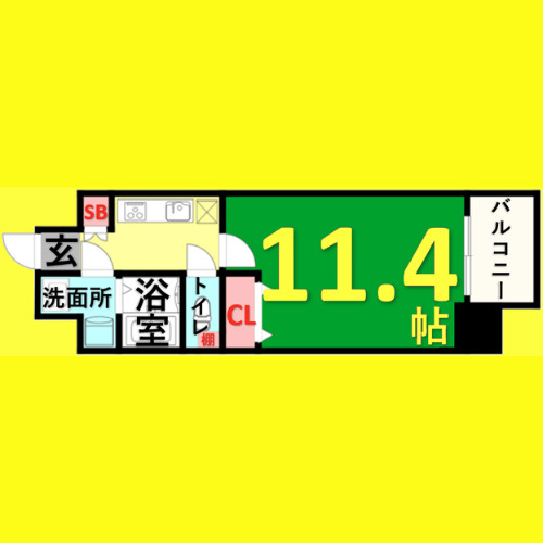 クピットガーデン千代田　名古屋市賃貸　仲介手数料無料の間取り