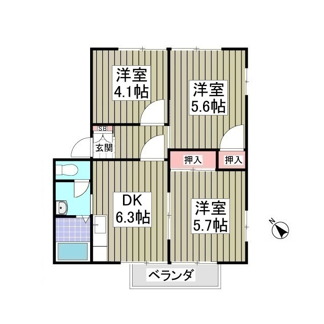 ハイツ green woodの間取り
