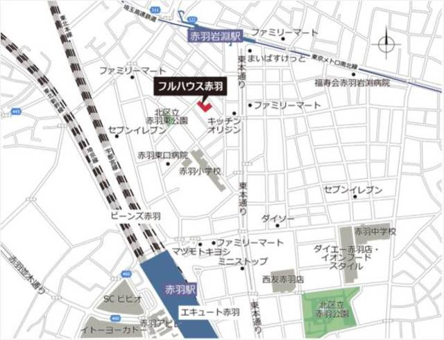 フルハウス赤羽の地図